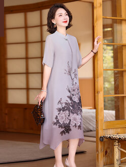 เสื้อผ้าผู้สูงอายุหญิง แฟชั่น เสื้อผ้าผู้หญิงวัย 60 มีขนาด XL-4XL