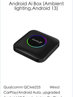 รุ่นท้อปสุด แรงสุด T-Box LED- Carlinkit Android CPU8core Ram8 Rom128 AI Box Ambient Light