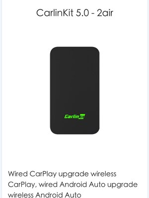Carlinkit 5.0 2Air Wireless Apple CarPlay and Android auto Dongle for Factory Wired CarPlay or Wired Android Auto