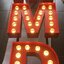 อักษรไฟปิงปอง"MMD" ยกขอบ 10cm พ่นทำสีแดง