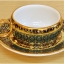 แก้วกาแฟเบญจรงค์ ทรงหูกรรไกร ลายพิกุลทอง ของขวัญ ของฝากที่ระลึก