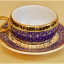 แก้วกาแฟเบญจรงค์ ทรงหูกรรไกร ลายพิกุลทอง ของขวัญ ของฝากที่ระลึก